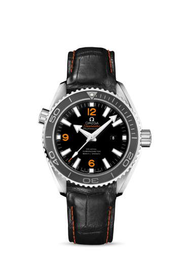 Omega Seamaster Planet Ocean 600M Co-Axial 37.5 Stainless Steel / Orange Numerals / Alligator